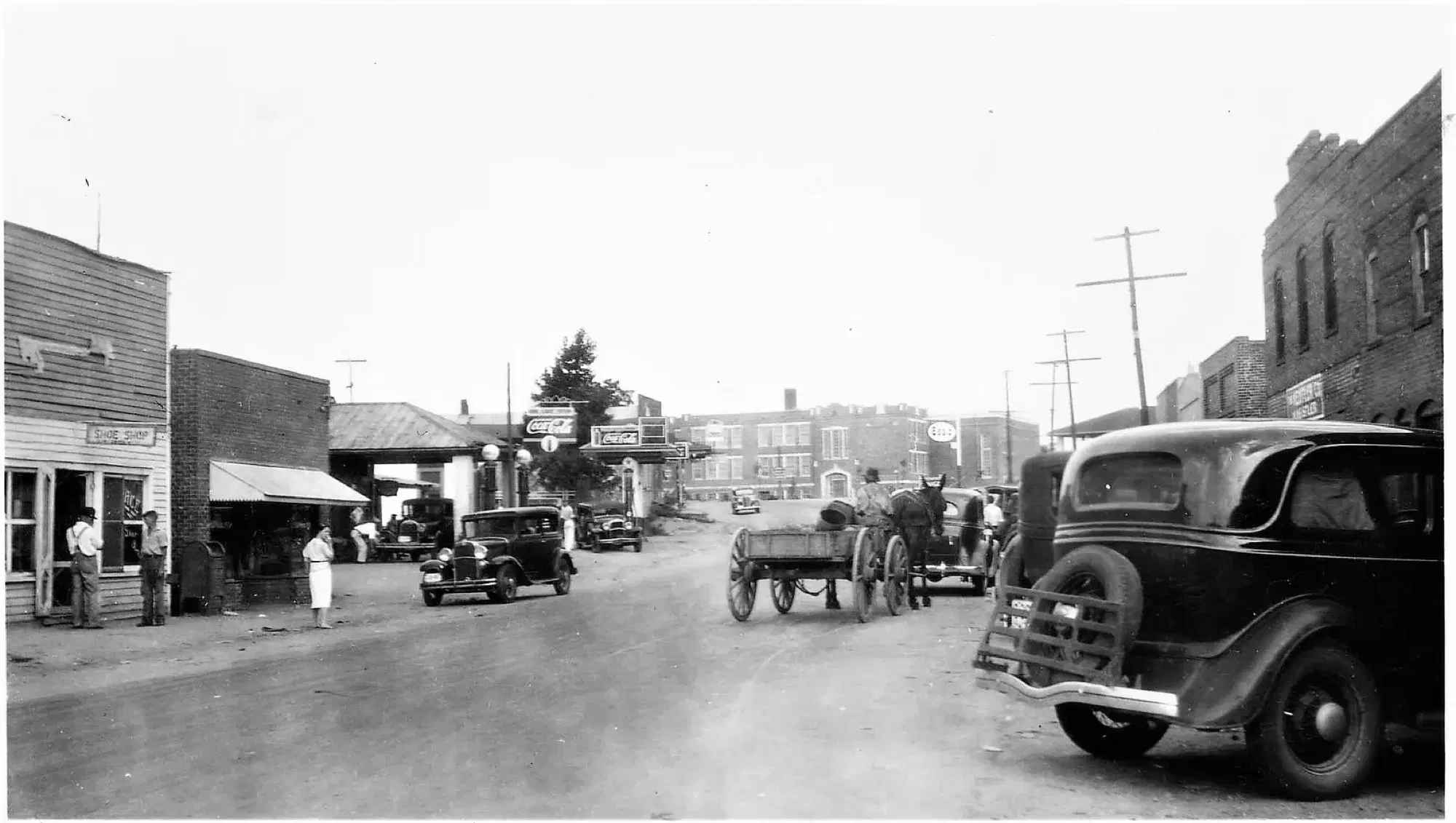 Downtown Great Falls, South Carolina in July 1935