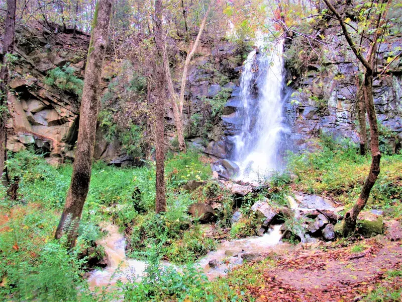 Scenic waterfall in Great Falls, South Carolina