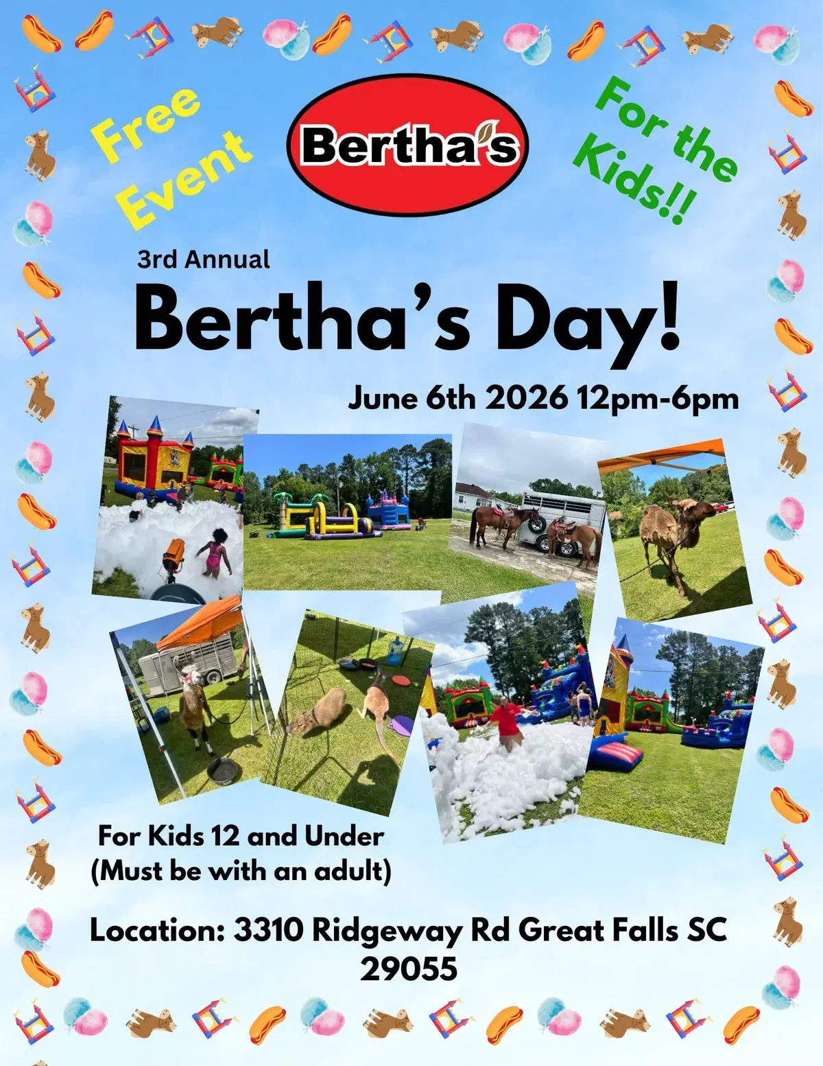 Great Falls Gears Up for 3rd Annual Bertha's Day: A Free Fun Extravaganza for Kids!