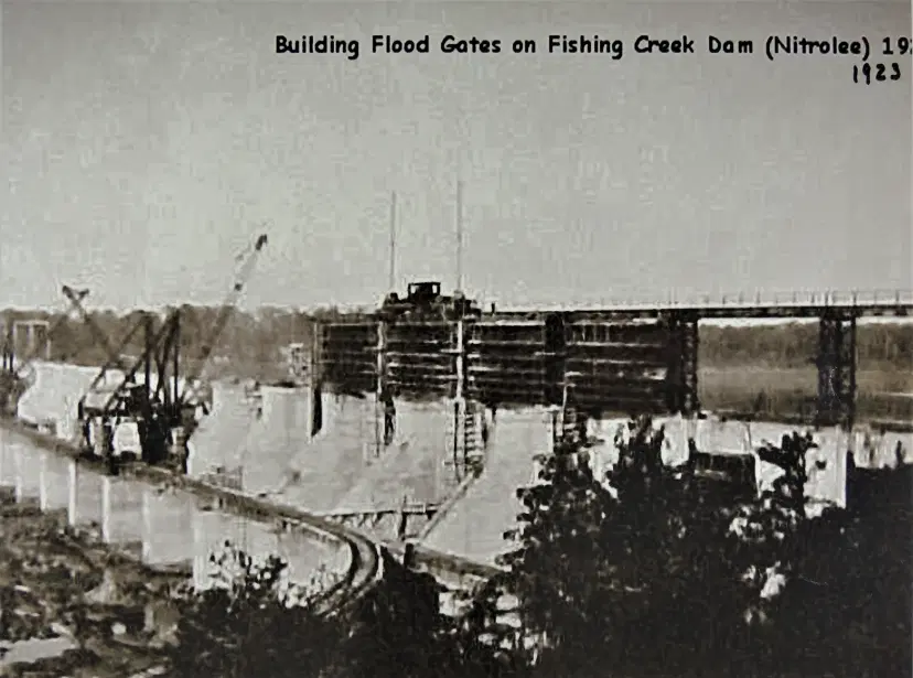 1923 Building Flood Gates On Fishing Creek Dam