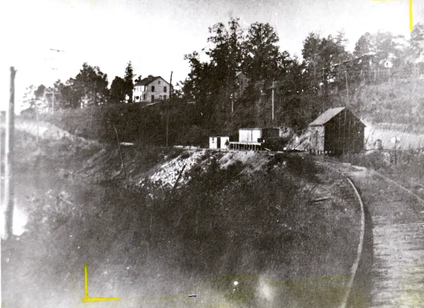 First Depot In Great Falls. A Converted Boxcar Note The Platform In Front.